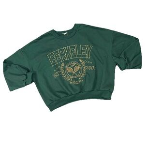 Blu Pepper Berkeley Tennis Club Sweatshirt Green Embroidered Oversized Crewneck
